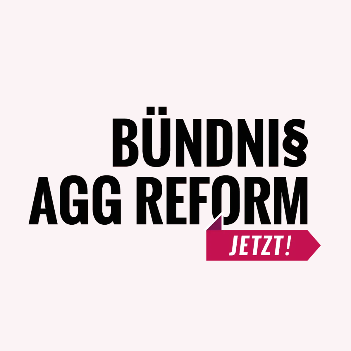 Einsatz des Logos von "Bündis AGG Reform Jetzt!"